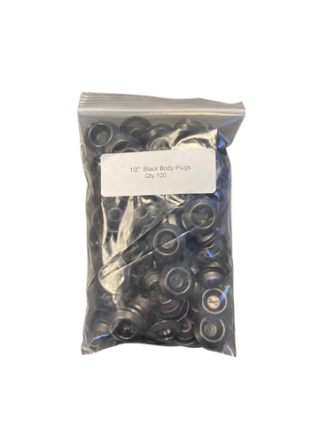 1/2" Black Body Plugs (100/PKG)